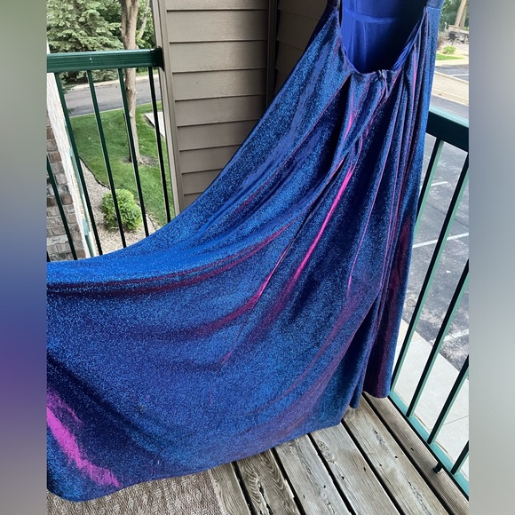 🆕 ✨ B. Darlin Blue Purple Glitter Gown Size 15/16 Prom Bridesmaid Wedding Party✨ - Picture 9 of 17